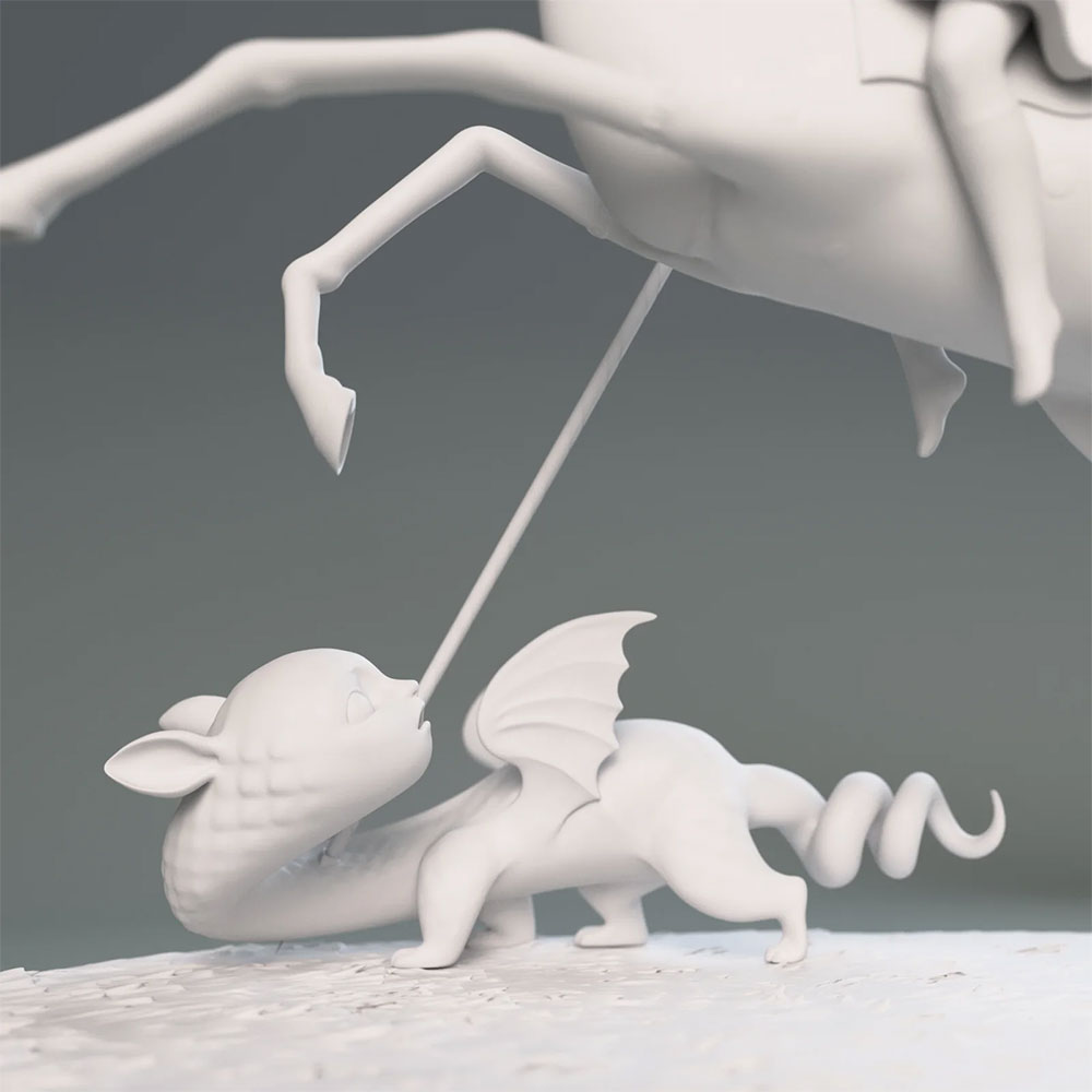 The Princess and The Prey Sculpture White, Nicoletta Ceccoli