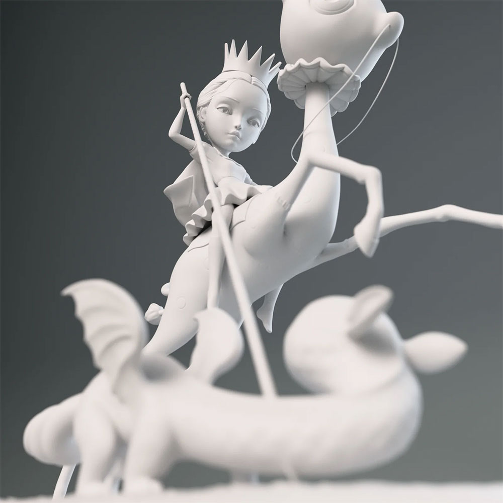 The Princess and The Prey Sculpture White, Nicoletta Ceccoli