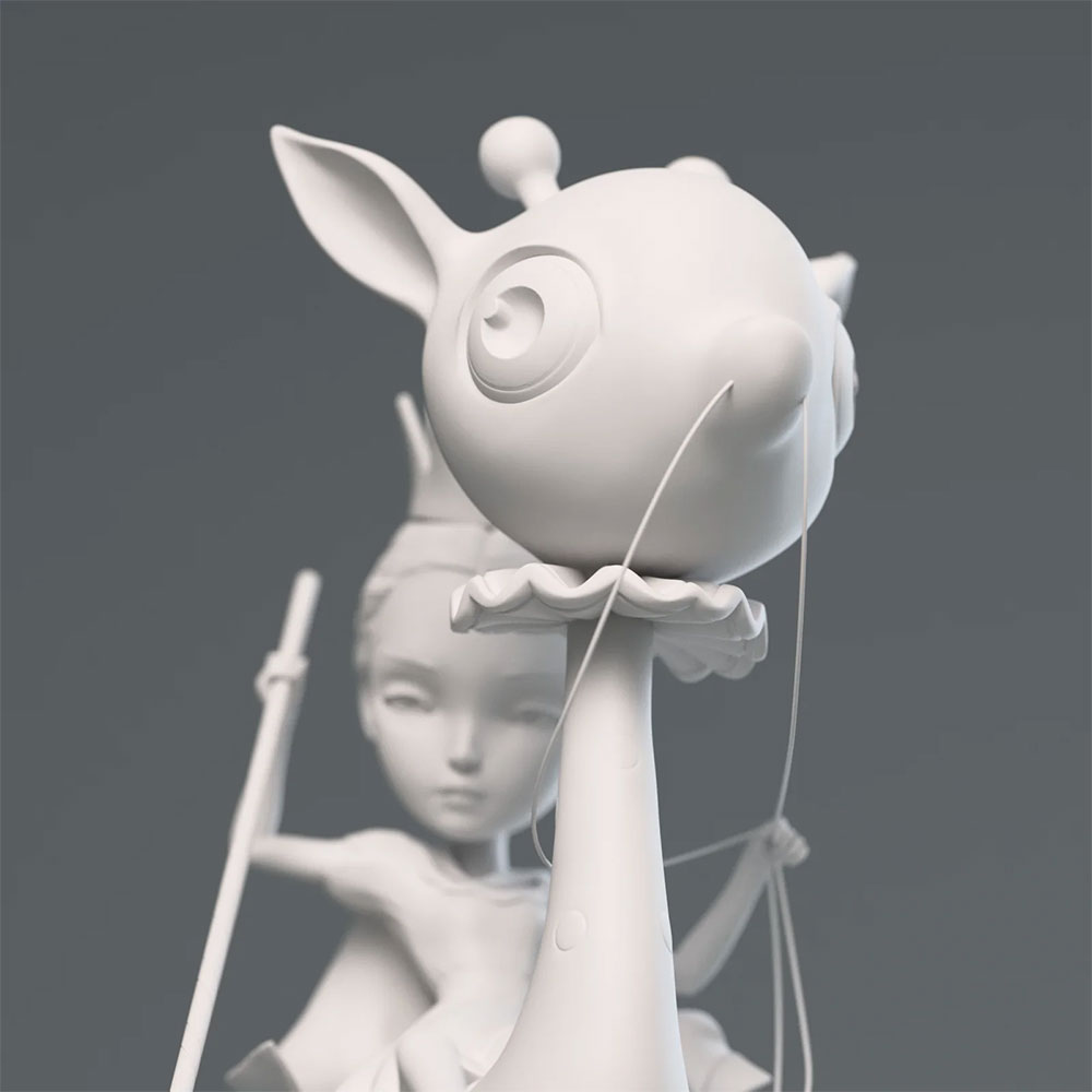 The Princess and The Prey Sculpture White, Nicoletta Ceccoli